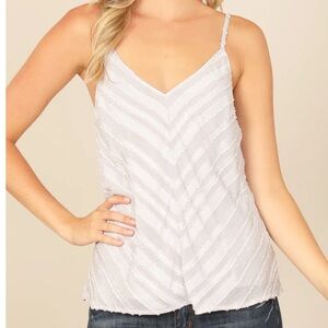 Entro White Textured Chevron Camisole - Size S